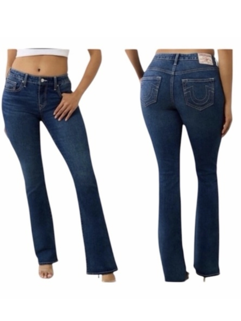 True Religion Women's Becca  Mid Rise Bootcut Jeans Medium Rustic 27